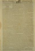 Bell's Weekly Messenger Newspaper 1801 dated 15 Feb contents include Resignation of William Pitt (