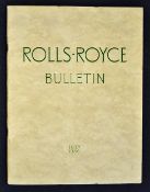 Automotive 'Rolls Royce Bulletin' Publication 1956 an attractive quality Rolls Royce publication