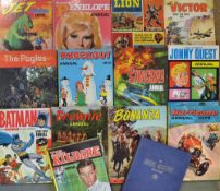 Selection of  1960-70s Children's Annuals to include Bonanza, Batman with Robin the boy wonder,