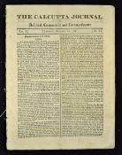 The Calcutta Journal Newspaper 1821 or Political, Commercial and Literary Gazette dated 25 Jan