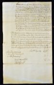 Stafford Obligation Payment Receipt c1745 to the sum of two hundred and ten pounds, text is clear, a