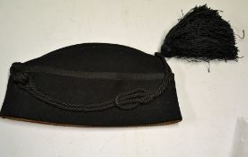 Royal Household Black Forage Hat Scottish, late Victorian or Edwardian. Black felt with corded