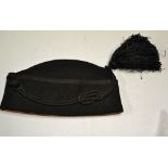 Royal Household Black Forage Hat Scottish, late Victorian or Edwardian. Black felt with corded