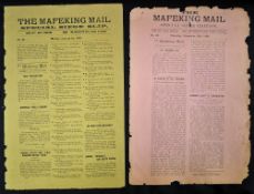 Siege of Mafeking Newspaper 1900 'The Mafeking Mail Special Siege Slip Newspaper issued daily shells