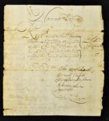 War of the Spanish Succession Siege of Gibraltar 1704 Document Office of Ordinance Document to pay 6