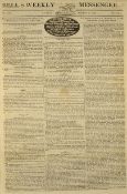 Bell's Weekly Messenger Newspaper 1823 dated 3 Aug contents include The immense productiveness of