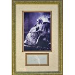 Royalty HM Queen Victoria signed print display signed below the print in ink, mounted, framed and