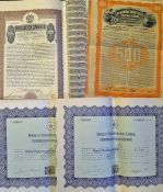 Cuba Share Certificates Assorted selection to include Association Canaria 1921 Habana Cuba $100