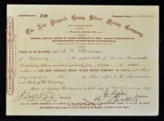 Australia The New Pinnacle Group Silver Mining Company Ltd Share Certificate 1897 (Mine at broken