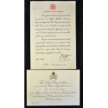 Royal 'Afternoon Party' Invitation from Their Majesties King George VI and Queen Elizabeth 1946