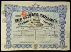 Chile The Nitrate Railways Company Ltd Share Certificate 1906 (British Company in Chile) Bearer