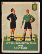 Rare 1928 New Zealand "All Blacks" rugby tour to South Africa souvenir programme guide - issued by