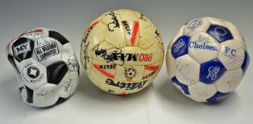 3x Various signed footballs 2x from the Chelsea FC 1996/7 season, and another Mitre ball including