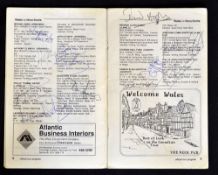 1989 Wales Rugby tour to Canada signed programme vs Nova Scotia Presidents XV played on Wednesday