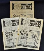 1950/51 Notts. County football programmes including v Sheffield Utd, v Hull City and v Queens Park