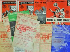 Selection of 1960s Third Lanark football programmes includes homes and aways predominantly from