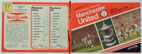 1978 Manchester United v Manchester City signed football programme signed by Matt Busby and Tony
