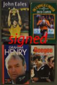 4x leading World International Rugby players signed books to incl rare New Zealand All Black Bryan