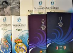 Selection of European Super Cup Final football programmes to include 1998 Real Madrid v Chelsea,