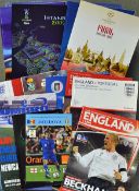 European selection of football programmes includes friendlies, finals, semi-finals and international