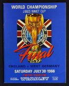 1966 World Cup Final programme England v West Germany at Wembley 30 July 1966, in very good