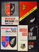 4x 1966 British Lions v New Zealand rugby programmes - to incl 1st test played at Dunedin on 6/7 (