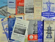 1960-1969 FA Cup Semi Final football programmes including Aston Villa v Wolverhampton Wanderers,