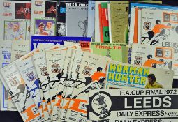 Collection of Leeds United football programmes including big match FA Cup Finals 1965, 1970,