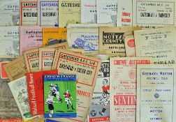 Collection of Gateshead football programmes 1950s-60s mixture of home and away matches, mainly