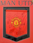 Manchester United 2006/07 squad signed Pennant in red, signed by 12 including Ronaldo, Richardson,