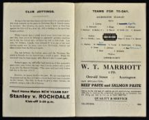 1947/48 Accrington Stanley v Lincoln City football programme at Peel Park in fair-good condition