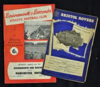 Manchester United football programmes aways in the FA Cup 1955/56 Bristol Rovers, 1956/57