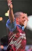 West Ham United Julian Dicks signed colour print signed in silver pen, overall 35.5 x 45.5cm, mfg