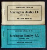 1958-59 and 1959-60 Accrington Stanley season ticket booklets some tickets remain intact,