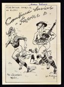 1951 Combined Services v France 'B' rugby dinner menu - December 30 at the Normandy Hotel Paris,