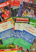 Assorted selection of England football programmes homes and aways from 1950s onwards including