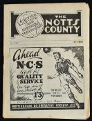 1946/47 Notts. County v Brighton & Hove Albion football programme Division 3 in fair-good condition