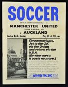 1967 Auckland v Manchester United football programme Tour in New Zealand at Carlaw Park dated 28