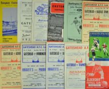 Selection of 1950 onwards Gateshead football programmes to include 1953/54 Tranmere Rovers 1957/58
