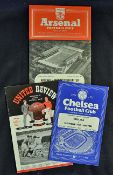 1954/55 Manchester United v Chelsea football programme plus reverse fixture Chelsea v Manchester Utd