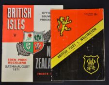 1971 British Lions Rugby Tour to New Zealand programmes to incl 4th test played at Eden Park