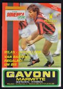 1989/90 European Super Cup Final AC Milan v Barcelona 'Rare Domenica Edition' football programme