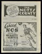 1946/47 Notts. County v Swindon Town football programme Division 3 match programme in fair-good