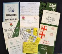 1969/70 South Africa rugby UK tour England programmes to incl rare opening game v Oxford