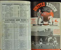 1957/58 Manchester United bound volume of home football programmes bound in black leather with