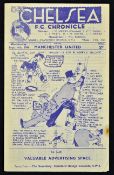 1946/47 Chelsea v Manchester United football programme 4 Sept, very small marks, otherwise in good