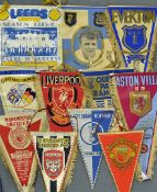 1970s Football pennants to include Leeds 1975/76, Billy Bremner Leeds and Scotland, Newcastle