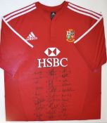 2009 British Lions rugby tour to South Africa signed shirt - official Lions HSBC sponsors short