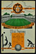 1950-51 Wolverhampton Wanderers v Manchester United Signed football programme date 30 Sep signed