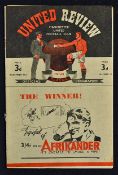 1947-48 Manchester United v Middlesbrough football programme dated 20 Dec, one staple is missing,